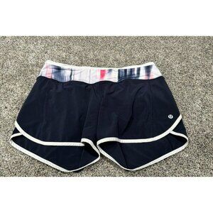 Lululemon Turbo Run Short Deep Indigo / White / Mirage Deep Indigo Size 6 EUC